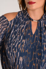 Φόρεμα μουσελίνα animal print - Image 2