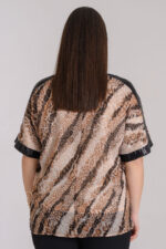 Μπλούζα μουσελίνα animal print με παγιετα - Image 6