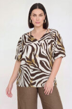 Μπλούζα animal print βουαλ