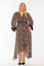 Φόρεμα μουσελίνα κρουαζε animal print - Image 3