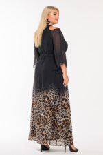 Φόρεμα μουσελίνα animal print - Image 2