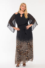 Φόρεμα μουσελίνα animal print - Image 3