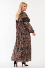 Φόρεμα μουσελίνα κρουαζε animal print - Image 3